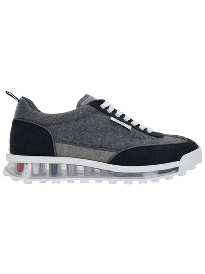 Flannel Clear Sole Low Top Sneakers Grey - THOM BROWNE - BALAAN 2