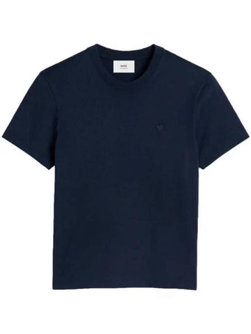 De Coeur Short Sleeve T-Shirt Navy - AMI - BALAAN 1