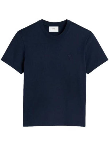 De Coeur Short Sleeve T-Shirt Navy - AMI - BALAAN 1