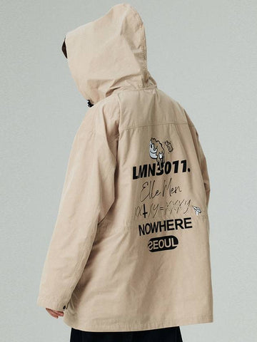 Overfit Windbreaker Beige - LMN3011 - BALAAN 1