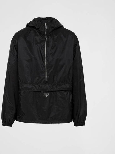 Triangle Logo Half Zip Re-Nylon Track Jacket Black - PRADA - BALAAN 2