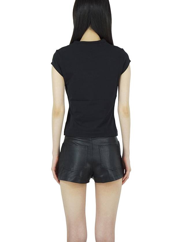 T Angie Peekaboo Logo Short Sleeve T-Shirt Black - DIESEL - BALAAN 7