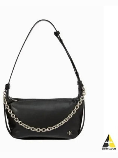 JEANS Women s Black Micro Mono Chain Hobo Bag DH3573 001 - CALVIN KLEIN - BALAAN 2