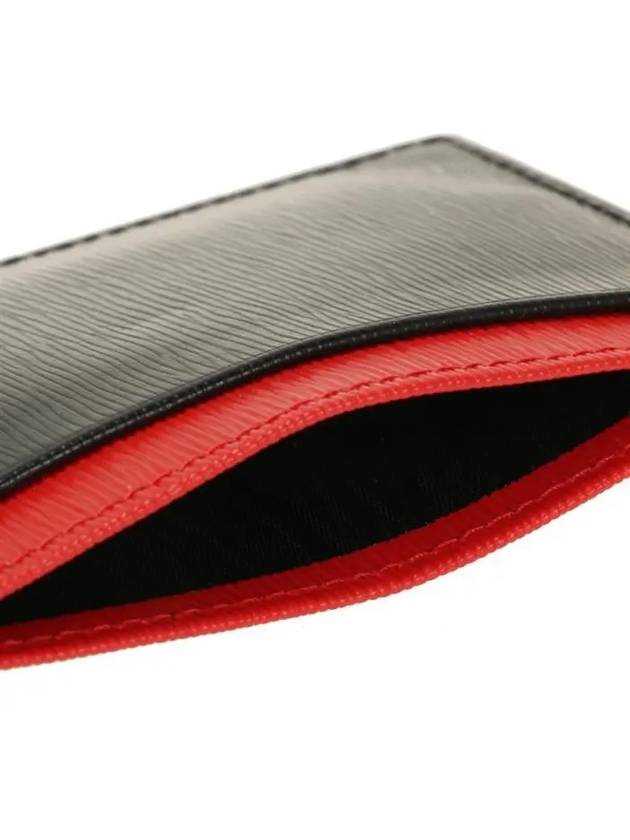 Big Metal Logo Two-Tone Card Wallet Black Red - PRADA - BALAAN 9