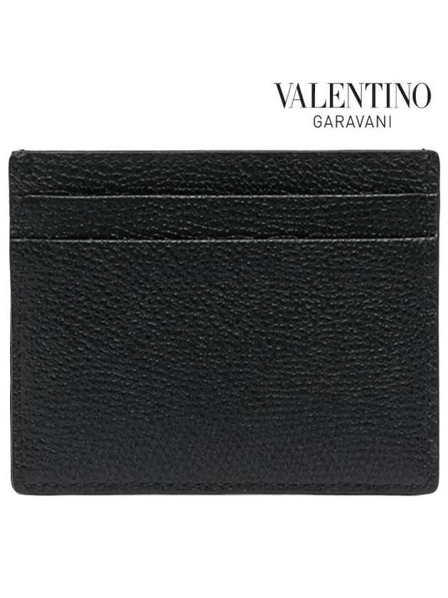 V Logo Signature Card Wallet Black - VALENTINO - BALAAN 4