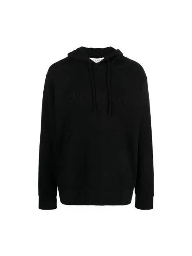 Embroidery Logo Drawstring Hoodie Black - JW ANDERSON - BALAAN 2