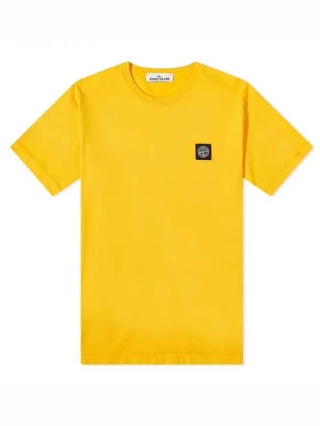 Wappen Logo Patch Short Sleeve T-Shirt Yellow - STONE ISLAND - BALAAN 2