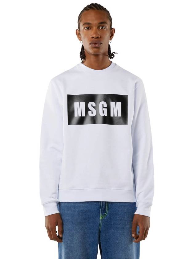 Box Logo Print Sweatshirt White - MSGM - BALAAN 4