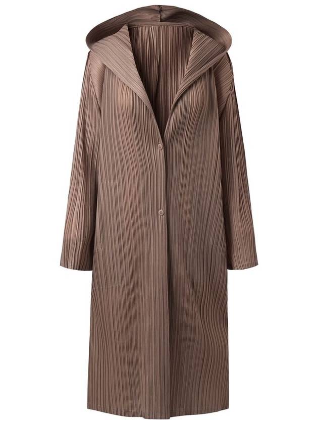 Women's hooded long pleated cardigan beige - MONPLISSE - BALAAN 2