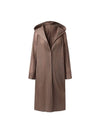 Women's hooded long pleated cardigan beige - MONPLISSE - BALAAN 1