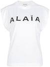 Logo Print Cotton Sleeveless White - ALAIA - BALAAN 2