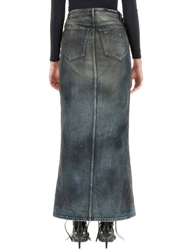 23 fw Denim Skirt WITH Back Logo Patch 744975TNW014974 B0650497487 - BALENCIAGA - BALAAN 4