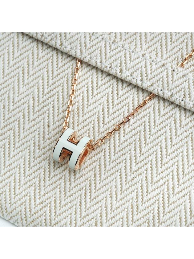 Mini Pop H Pendant Necklace Rose Gold - HERMES - BALAAN 4