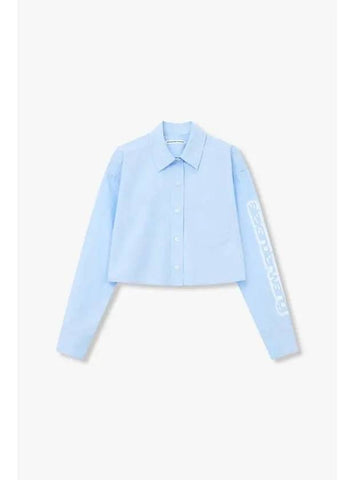 Glow logo cropped shirt sky blue - ALEXANDER WANG - BALAAN 1