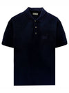 Cotton Blend Logo Polo Shirt Navy - DIOR - BALAAN 2