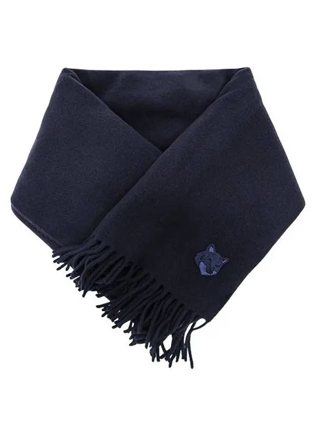 Wool Fox Head Muffler Navy - MAISON KITSUNE - BALAAN 6