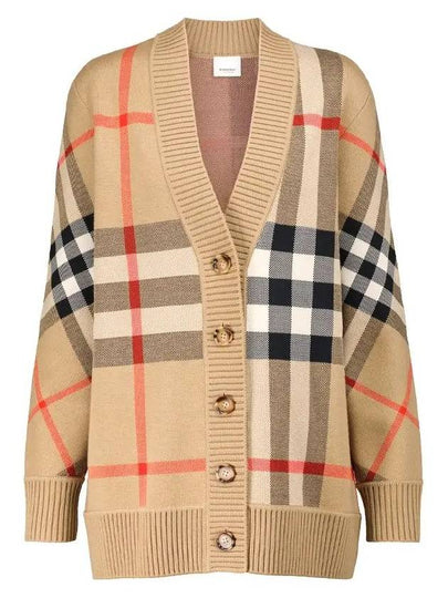 Check Technical Wool Jacquard Cardigan Archive Beige - BURBERRY - BALAAN 2