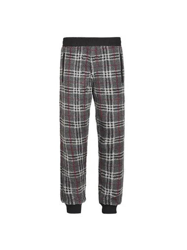 Dimitri Fleece Check Track Pants Dark Charcoal - BURBERRY - BALAAN 1