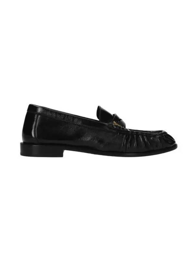 Le Signature Cassandre Logo Plaque Lamb Skin Loafer Black - SAINT LAURENT - BALAAN 3