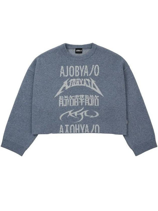 total logo crop knit top sky blue - AJOBYAJO - BALAAN 1