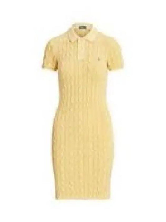ReserveW cable knit cotton dress yellow - POLO RALPH LAUREN - BALAAN 1