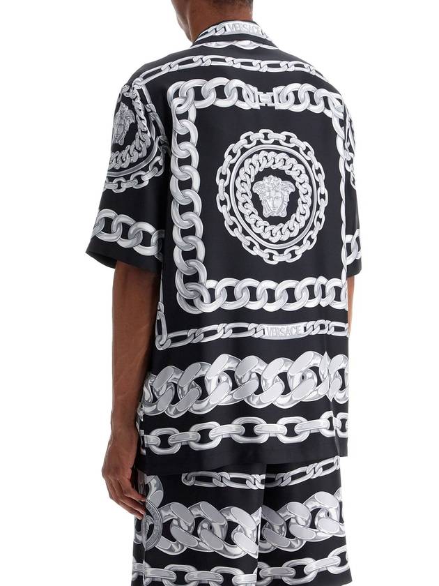 "printed silk medusa chains bowling shirt - VERSACE - BALAAN 3