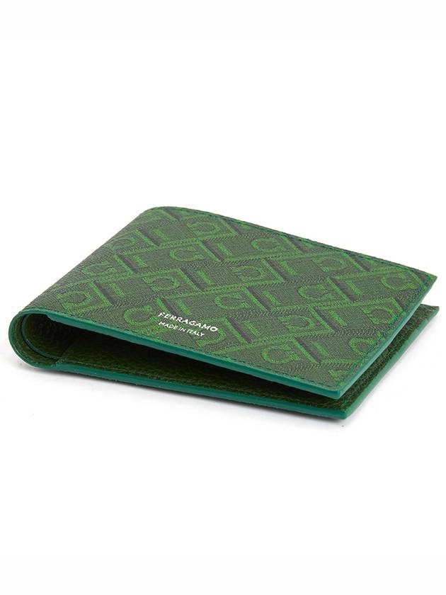 Monogram Half Wallet Verde - SALVATORE FERRAGAMO - BALAAN 4