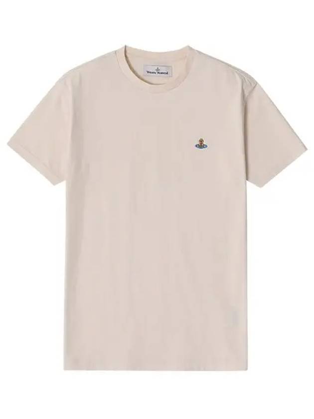 ORB Logo Cotton Short Sleeve T-Shirt Beige - VIVIENNE WESTWOOD - BALAAN 1