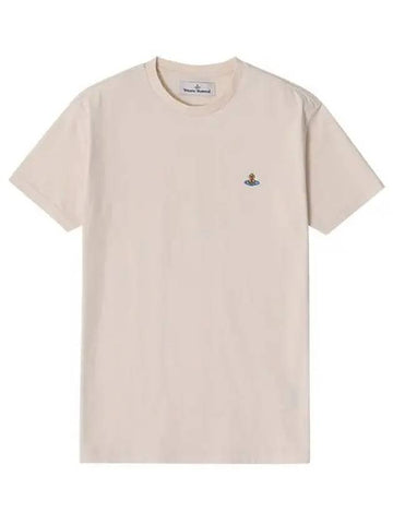 ORB Logo Cotton Short Sleeve T-Shirt Beige - VIVIENNE WESTWOOD - BALAAN 1