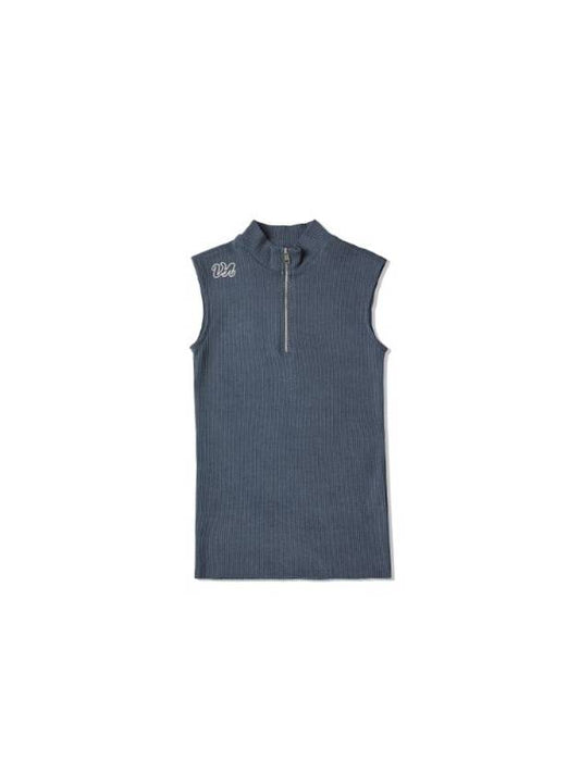 HALF ZIP UP SLEEVELESSBLUE - VAEKCIE - BALAAN 2