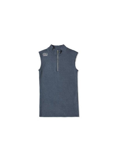 Half Zip-Up Sleeveless Blue - VAEKCIE - BALAAN 1