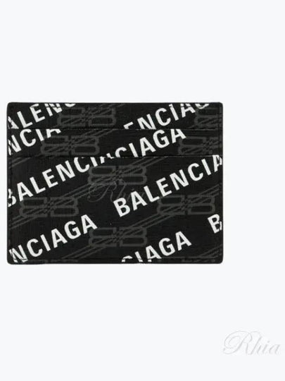 Monogram Pattern Card Wallet Black - BALENCIAGA - BALAAN 2