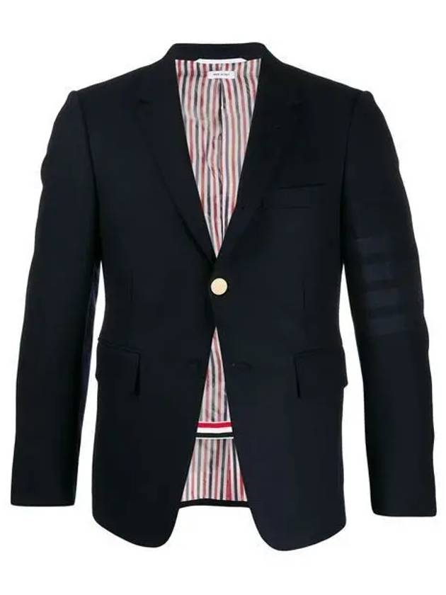 Men's Diagonal Armband Cashmere Flannel Classic Jacket Navy - THOM BROWNE - BALAAN 2