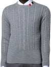 RWB Cable Wool Knit Top Grey - THOM BROWNE - BALAAN 2