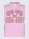 Graphic Wool Mix Vest Knit Top Fragrant Lilac - GANNI - BALAAN 3