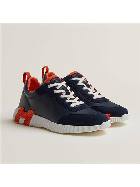 Bouncing Leather Low Top Sneakers Marine - HERMES - BALAAN 2