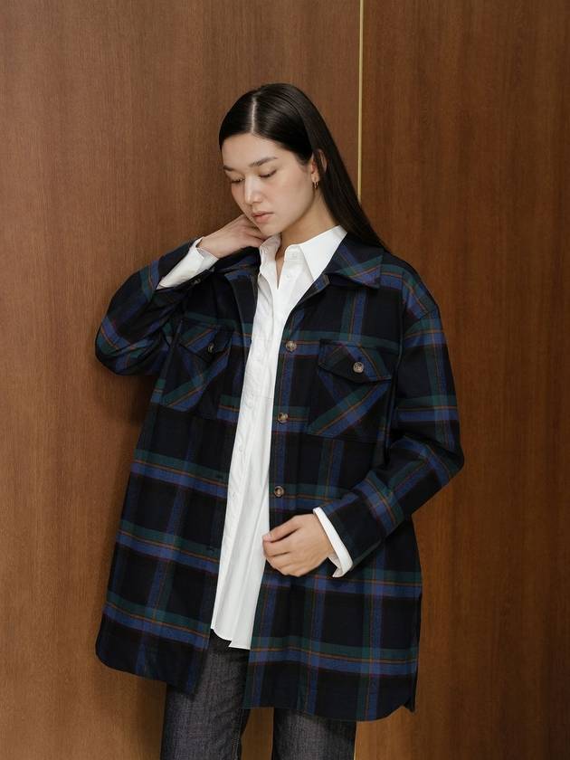 Navy plaid shirt jacket - YOUNESS - BALAAN 2