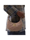 GG Marmont Half Moon Mini Bag Beige - GUCCI - BALAAN 11