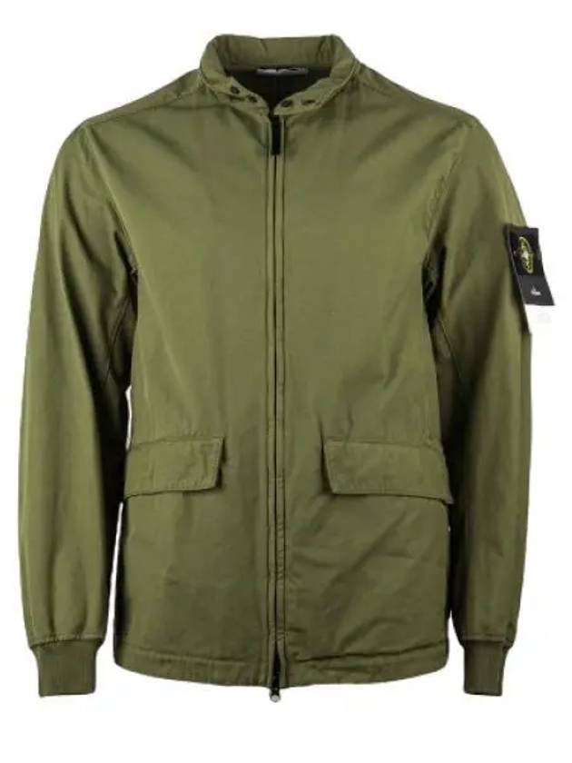 Men's Batavia Nylon Cotton Zip-Up Jacket Khaki - STONE ISLAND - BALAAN 2