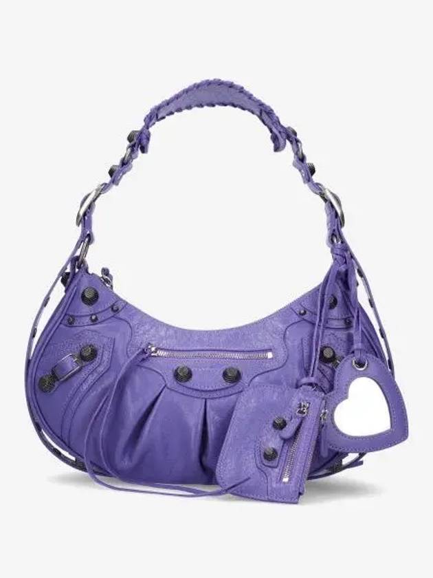 Le Cagole Small Leather Shoulder Bag Purple - BALENCIAGA - BALAAN 2