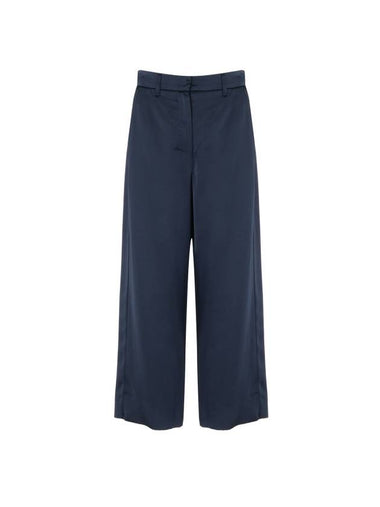 Monza Rayon Straight Pants Navy - S MAX MARA - BALAAN 1