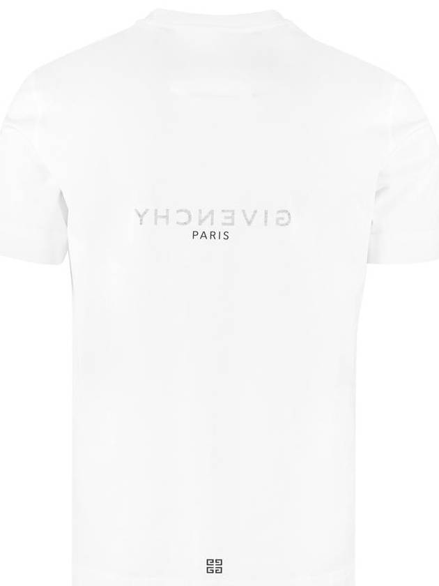 Men's Reverse Logo Round Slim Short Sleeve T-Shirt White - GIVENCHY - BALAAN 3