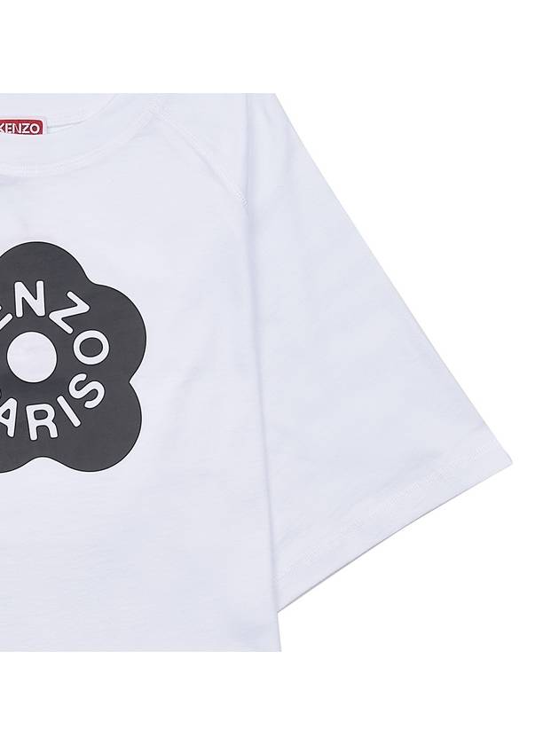 Women's Boke Cotton Crop Short Sleeve T-Shirt White - KENZO - BALAAN 7