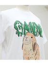 Logo rabbit print short sleeve t-shirt - GANNI - BALAAN 4