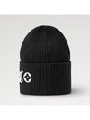 Monogram Flower Signature Headline Wool Beanie Black - LOUIS VUITTON - BALAAN 4