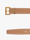 Monogram Logo Belt Beige - SAINT LAURENT - BALAAN 3