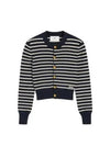 Striped Sailor Cardigan Off White Navy - AMI - BALAAN 2