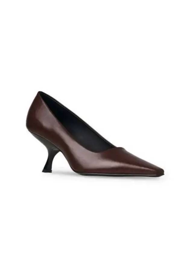 The Row Women s Brown Square Toe Kitten Calfskin Pumps Heel F1279 L52 - THE ROW - BALAAN 1