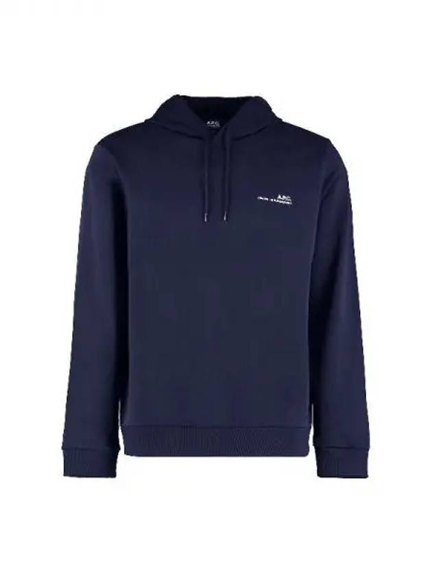 Item H Small Logo Cotton Hoodie Navy - A.P.C. - BALAAN 2