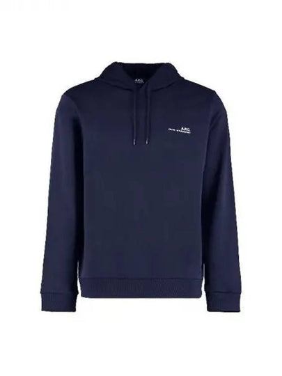 Item H Small Logo Cotton Hoodie Navy - A.P.C. - BALAAN 2